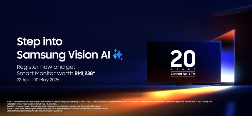 Daftar Awal dan Nikmati Ganjaran Eksklusif bernilai sehingga RM1,238 dengan Samsung Vision AI 1