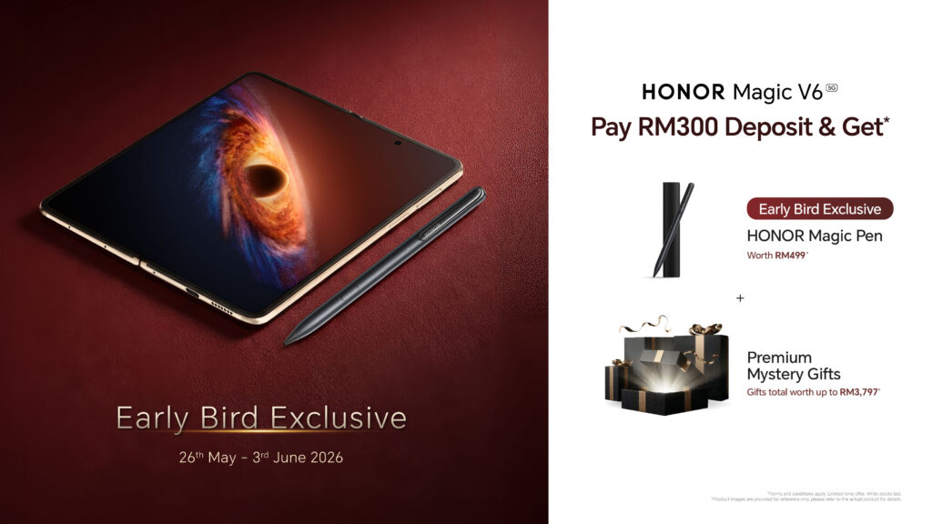 HONOR Magic V6 kini dibuka untuk pra-tempahan - ganjaran bernilai RM 3,979 menanti pembeli terawal 1 HONOR Magic V6 kini dibuka untuk pra-tempahan - ganjaran bernilai RM 3,979 menanti pembeli terawal 1