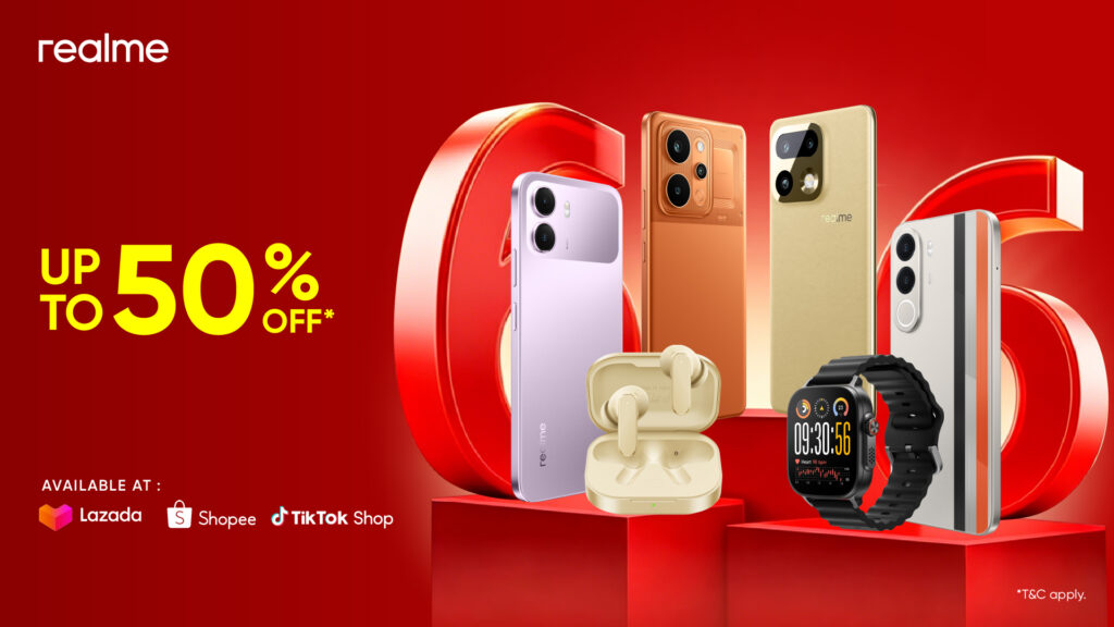 realme 6.6 Double Digit Sale: Tawaran Hebat Berprestasi Tinggi, Promosi Pelancaran Baharu dan Diskaun Sehingga 50% di Shopee, Lazada dan TikTok Shop 1