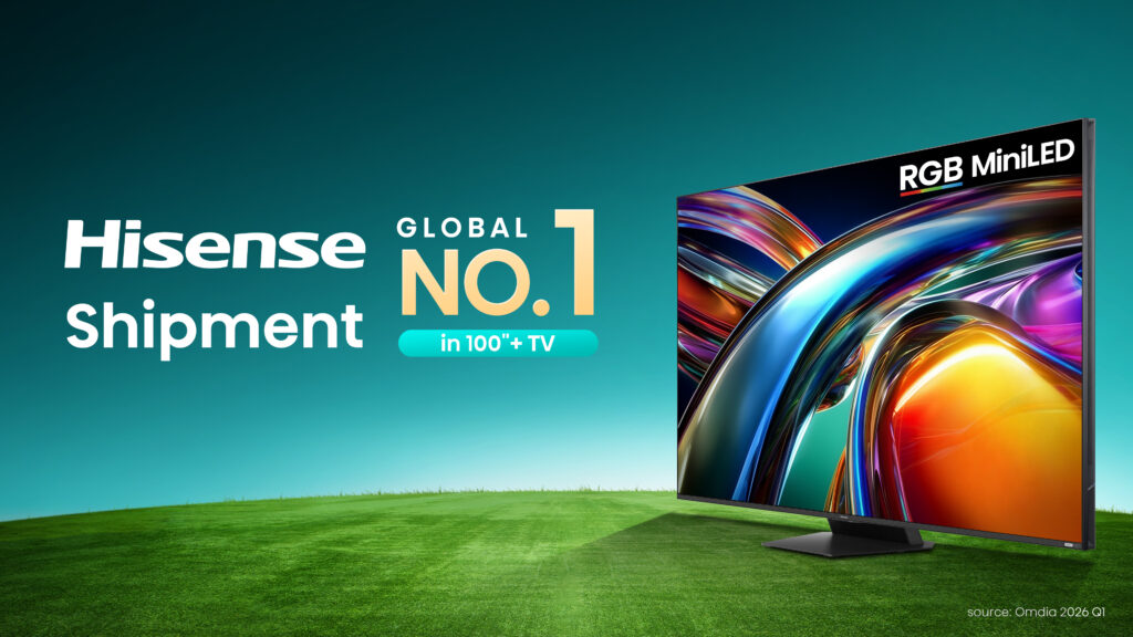 Hisense Kekalkan Kedudukan Peneraju Global dalam TV 100 Inci ke Atas pada Suku Pertama 2026, Menetapkan Penanda Aras Baharu bagi Hiburan Rumah yang Imersif 1