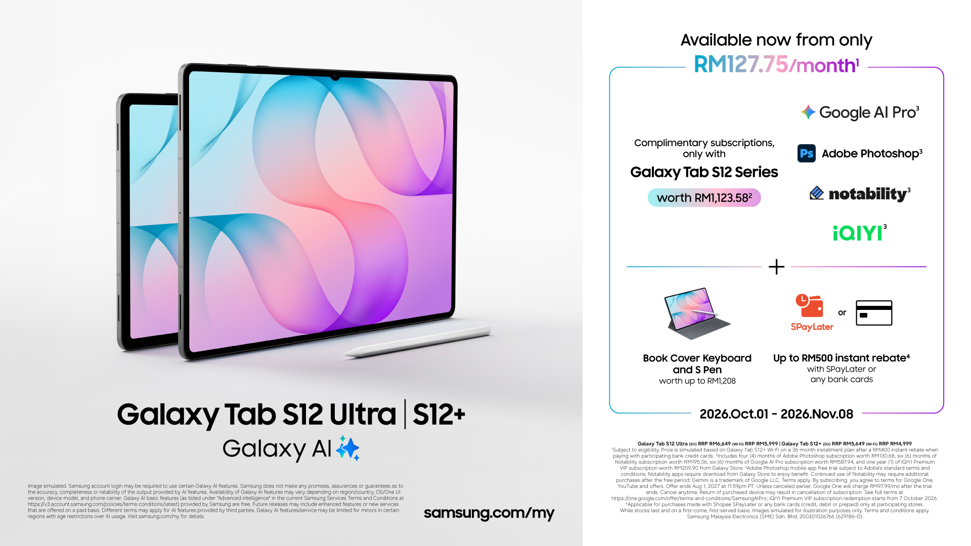 Samsung Galaxy Tab S12 Ultra dan Galaxy Tab S12+ kini rasmi 9 Samsung Galaxy Tab S12 Ultra dan Galaxy Tab S12+ kini rasmi 9
